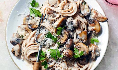 Mushroom Cream Linguine